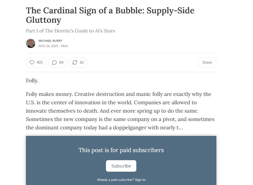 Burry vs. the Tech Titans: Why the AI Boom Isn’t as Invincible as It Seems